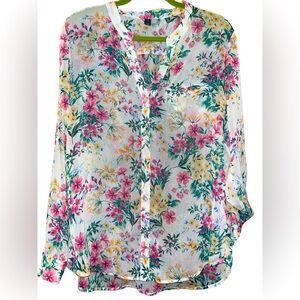 “Kut” from the Kluth NWOT button-down floral blouse XL